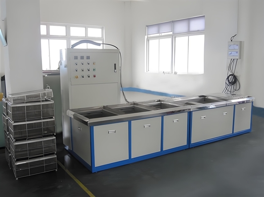 Semi Auto 6 Tanks Ultrasonic Cleaning Line 20kHz Automatic Ultrasonic Cleaner With Large Baskets Drying