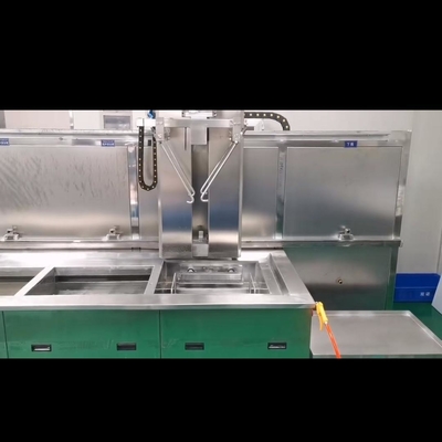 4 Tank Automatic Feeding Ultrasonic Cleaning Line Automatic Ultrasonic Cleaner With Reciprocating Air Knife Drying