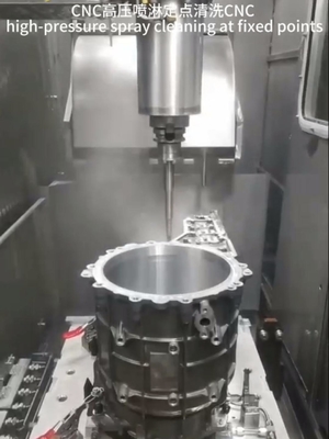 CNC High Pressure Spray Cleaning Machine Ultrasonic Cleaning Line For Aluminum Alloy Motor Casings