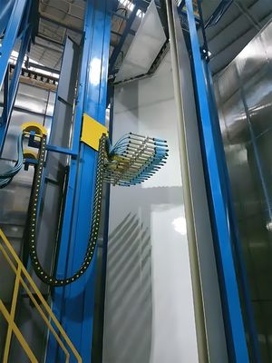 Harga bagus Lini Cat Lapisan Bubuk Vertikal Otomatis Untuk Profil Aluminium Dengan Sistem Pemulihan Bubuk on line